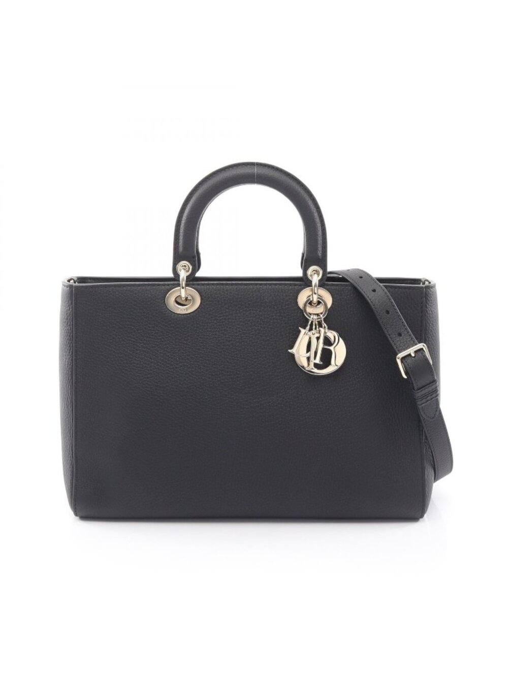 Dior Handbag Lady Dior D-sire Large 2-Way Black Leather
